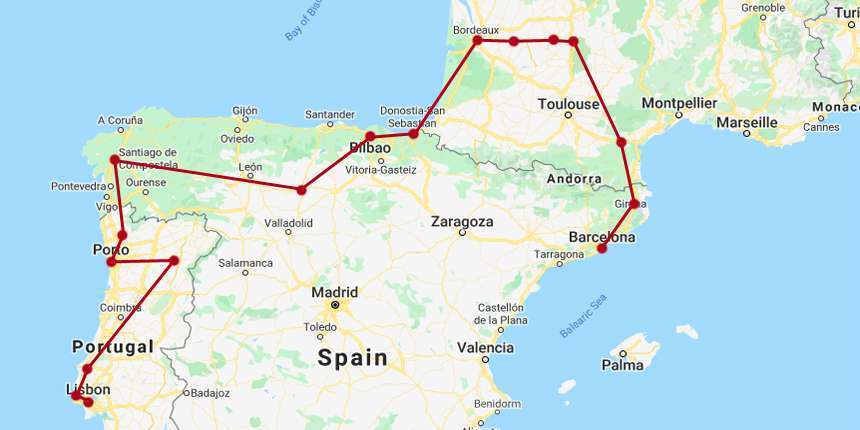 how to travel from portugal to france